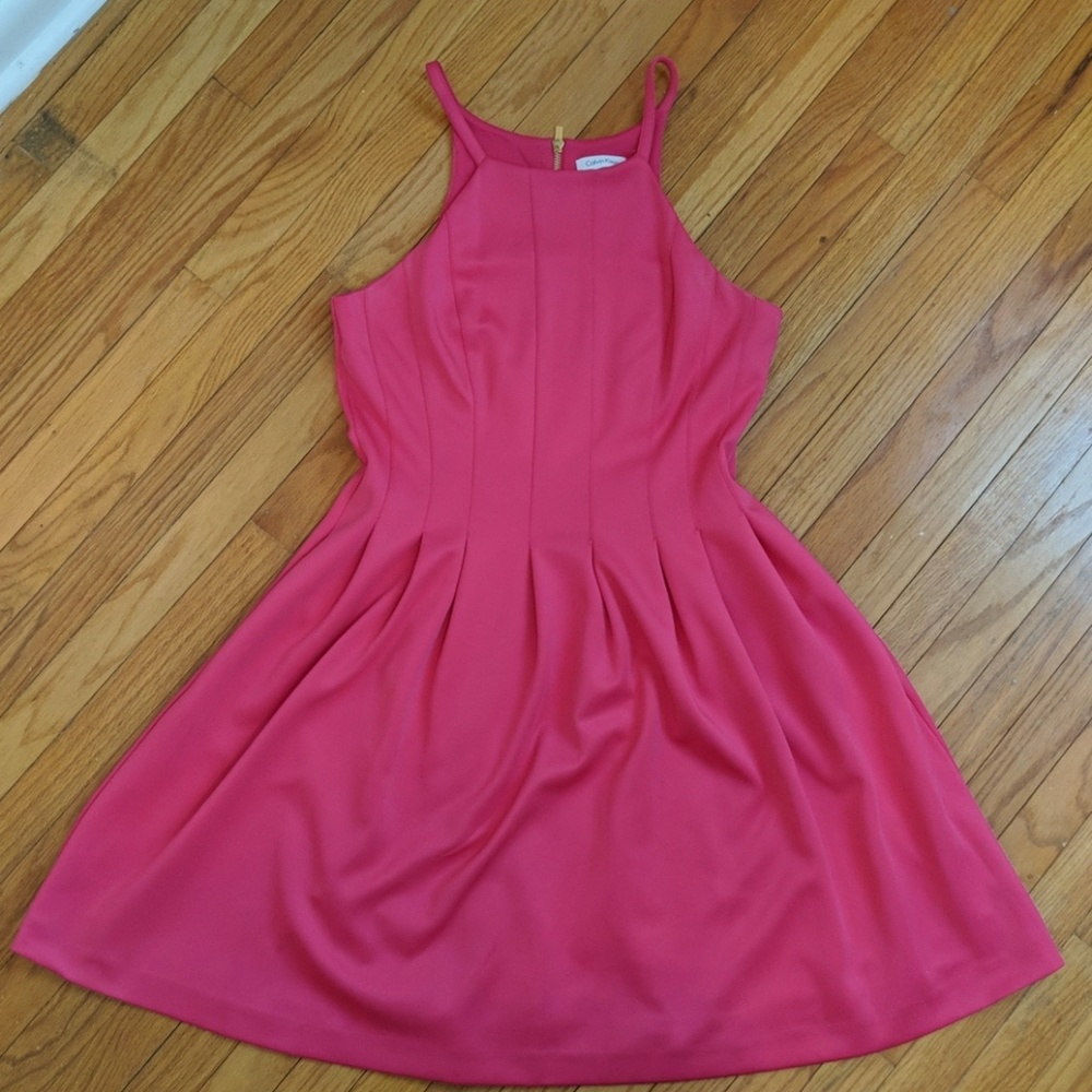 Calvin Klein Hot Pink Midi Dress Size 10